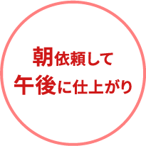 朝依頼して午後に仕上がり